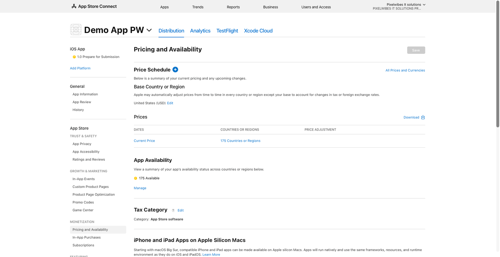 Pricing and Availability