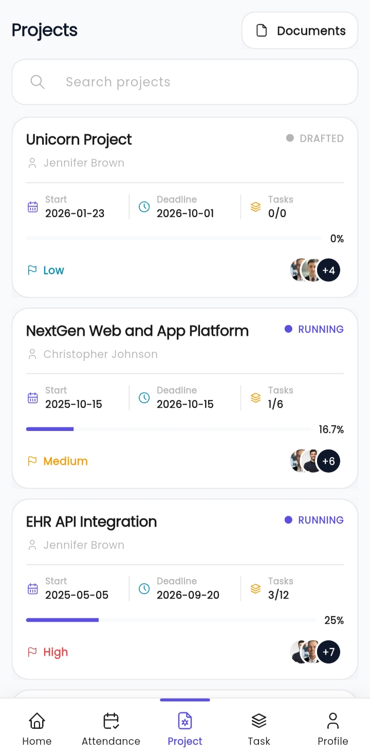 XpressHive HR dashboard showing attendance and payroll analytics