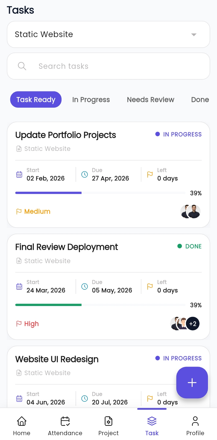 XpressHive HR dashboard showing attendance and payroll analytics