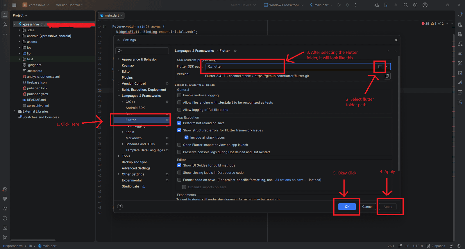 Set Flutter SDK Path